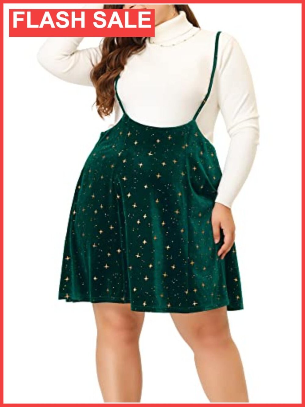 Plus Size Velvet Plaid Flared Waist A-Line Skirt